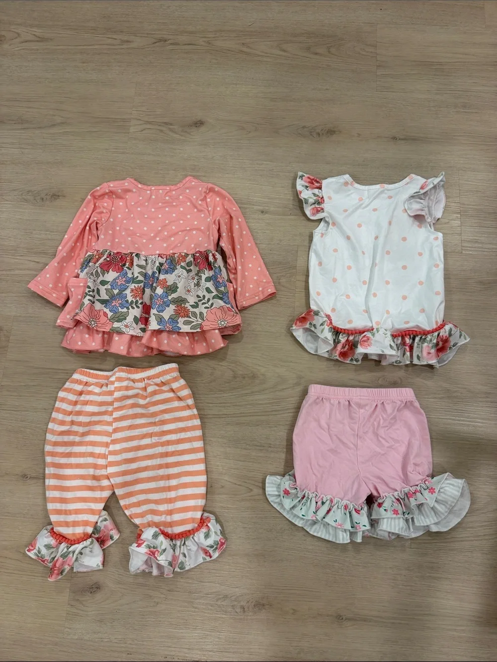 Marie Nicole 3xs- xs bundle Kids Pink Floral Bunny Set: